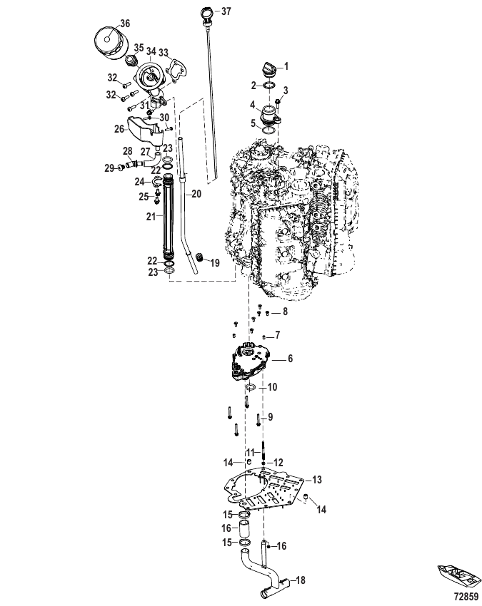 Serial Range Outboard 200R APX (4-STROKE)(3.4L)(V6) - 1E054353 & Up - Oil System