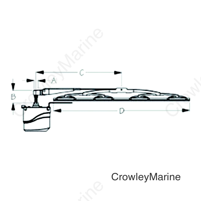 SeaDog Standard Wiper 12V Motor Kit | White Motor Finish | Includes Motor, 11" to 13" Arm & 11" Blade