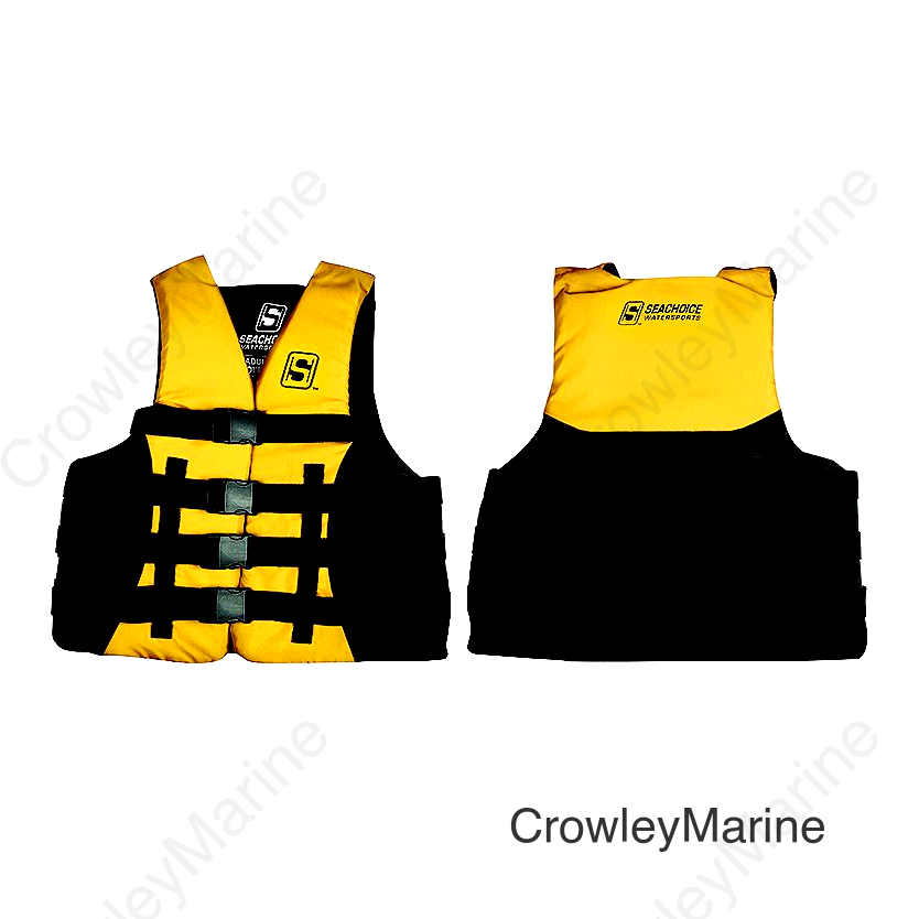 Seachoice Evoprene Multi-Sport Life Jacket - XL - Yellow/Black, Fits Chest 40-44 in, USCG Level 70