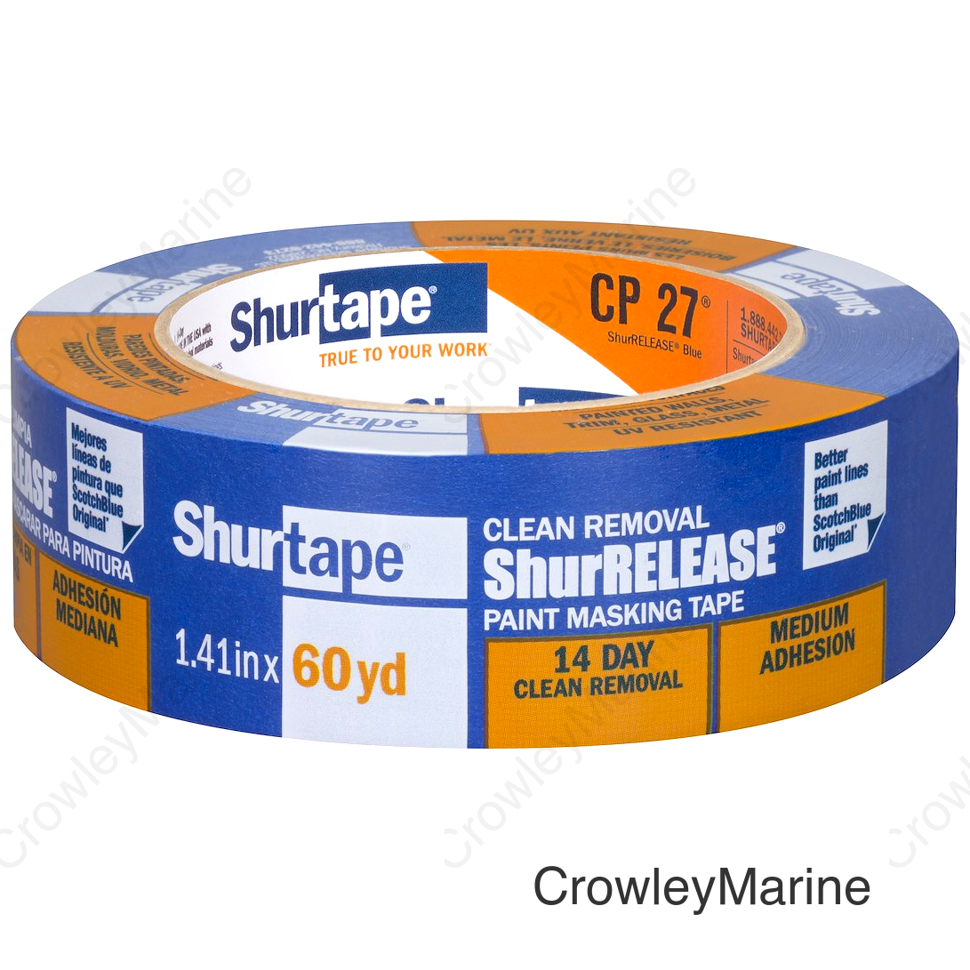 Shurtape 202879 CP27 Shurrelease® 14-Day Blue Painter's Tape, 1-1/2" x 180', Blue