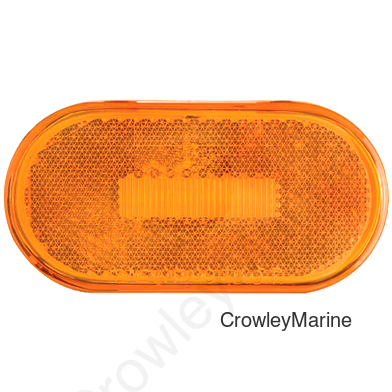 LED Amber Marker/Clearance Oval Surface Mount, White Base (451652)