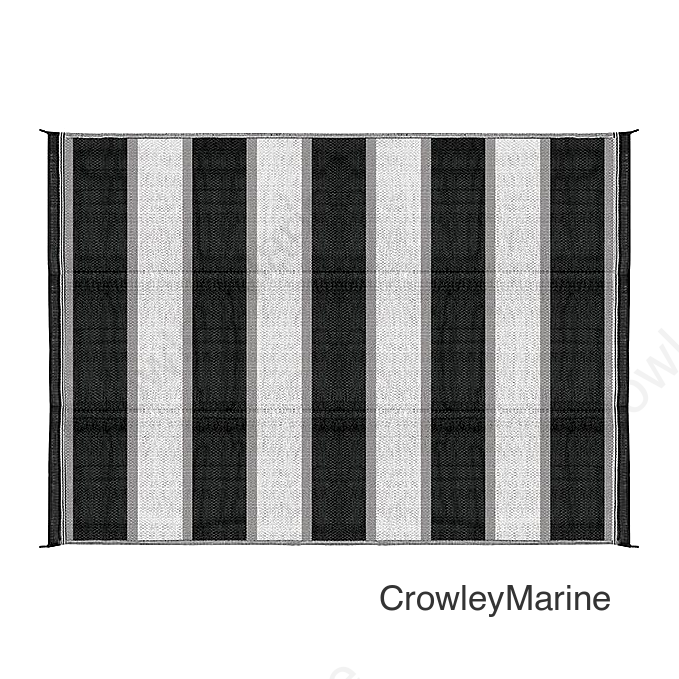 Open Air Stripe Awning Leisure Mat, 6' x 9' Charcoal