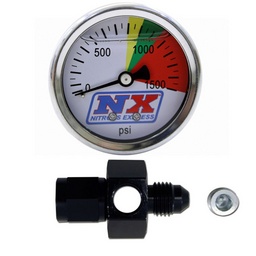 Nitrous Express N2O Flo-Thru Pressure Gauge (0-1500 PSI) 4AN thumbnail-1