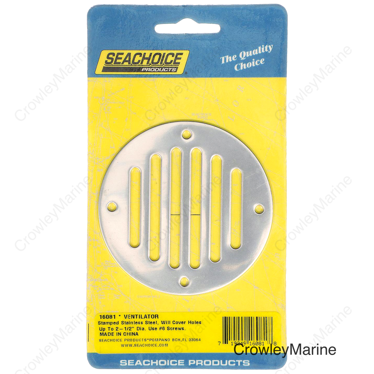 Seachoice Round Ventilator Cover, 3-1/4 In. Diameter, Will Cover Holes Up to 2-1/2 In., Stamped Stainless Steel