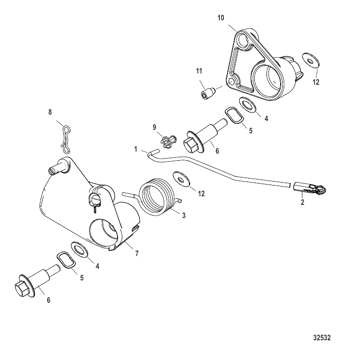 Serial Range Outboard 35 EFI Jet (4-STROKE)(4 CYL.) - 1C453840 & Up - Throttle Linkage Remote