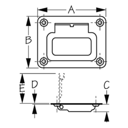 HATCH PULL SPRING LOADED FLSH 3" thumbnail-1