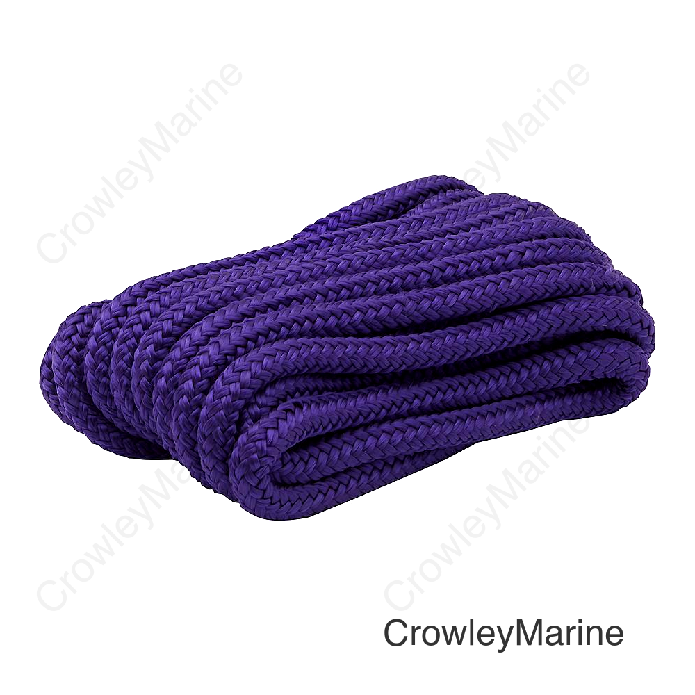 Seachoice Double-Braid Nylon Dock Line w/ Eye Splice, Pre-Shrunk, Heat Stabilized, 3/8 In. X 20 Ft., Purple