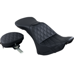 Explorer Seat - With Backrest - Lattice Stitched - Black - FLSTN thumbnail-1