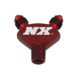 Nitrous Express 1/8NPT x 3AN x 3AN Billet Pure-Flo Y Fitting - Red thumbnail-0