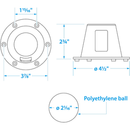 Seachoice Self-Bailing Scupper, Large, Clear, Fits 1.5-3 In. Openings thumbnail-5