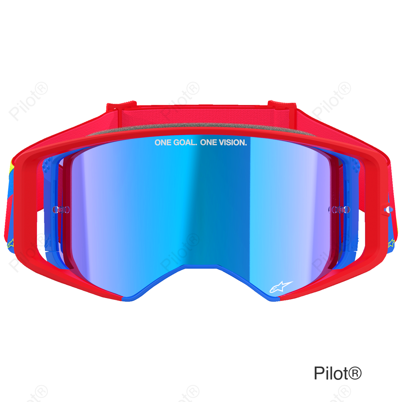 Supertech Goggle - Corp - Red/Blue - ABS Vision - Blue Mirror