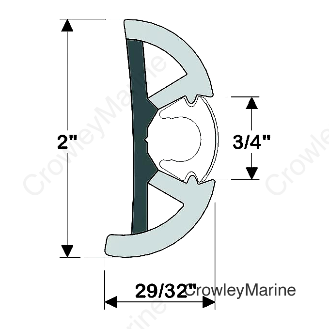 Taco V119990WCM602 Suproflex Rub Rail Kit, Medium, 60', White/Chrome