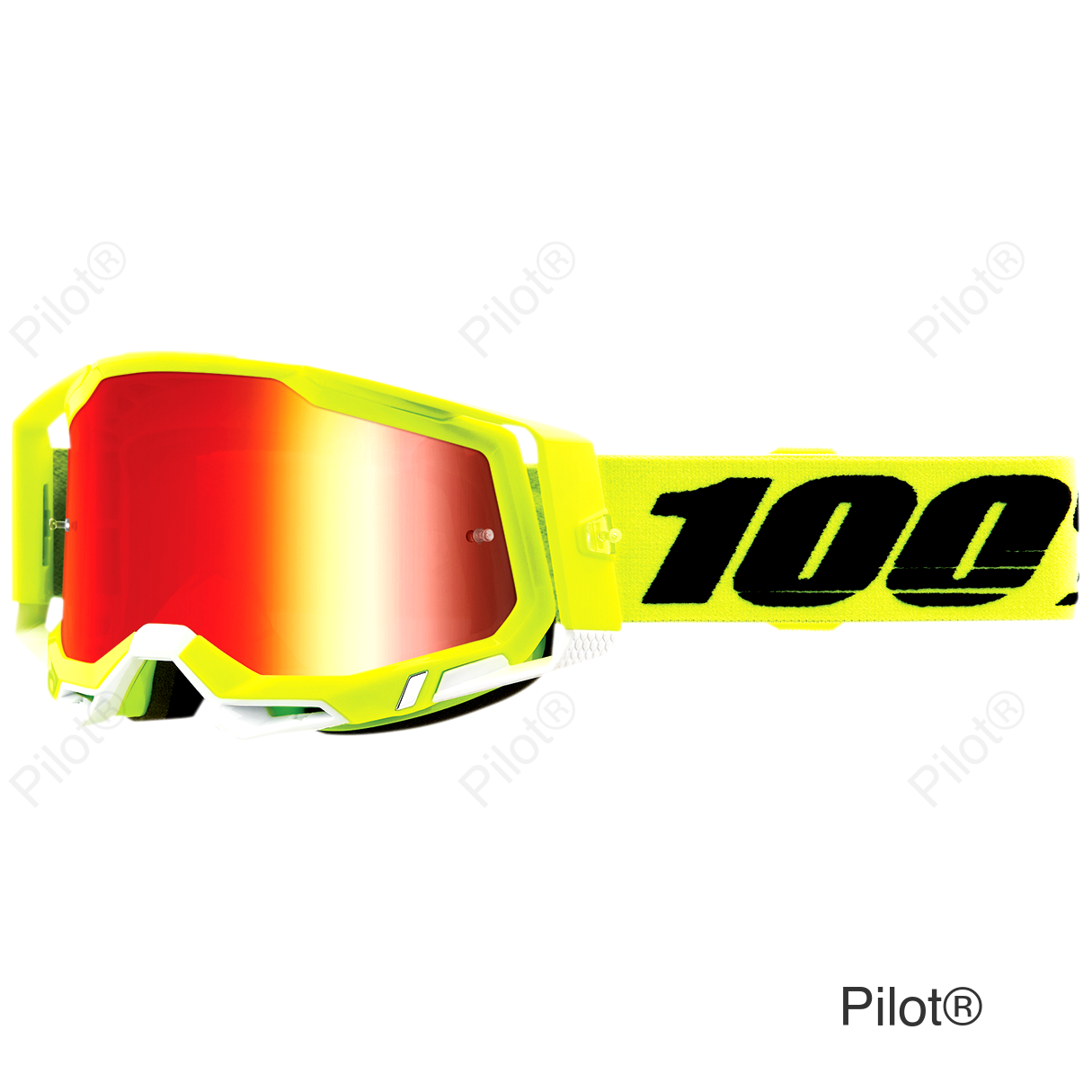 Racecraft 2 Goggles - Fluo Yellow - Red Mirror