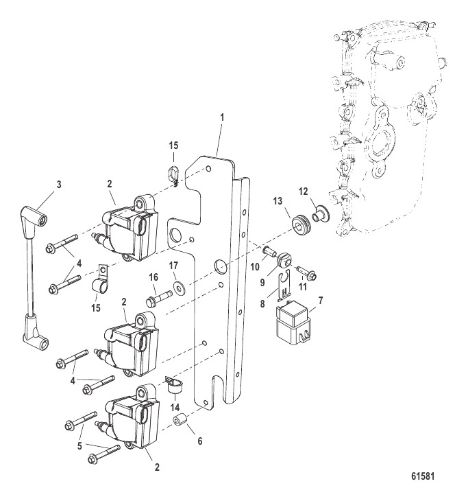 Serial Range Outboard 30 EFI (3 CYL.)(4-STROKE) - 1C456300 & Up - Ignition Coil