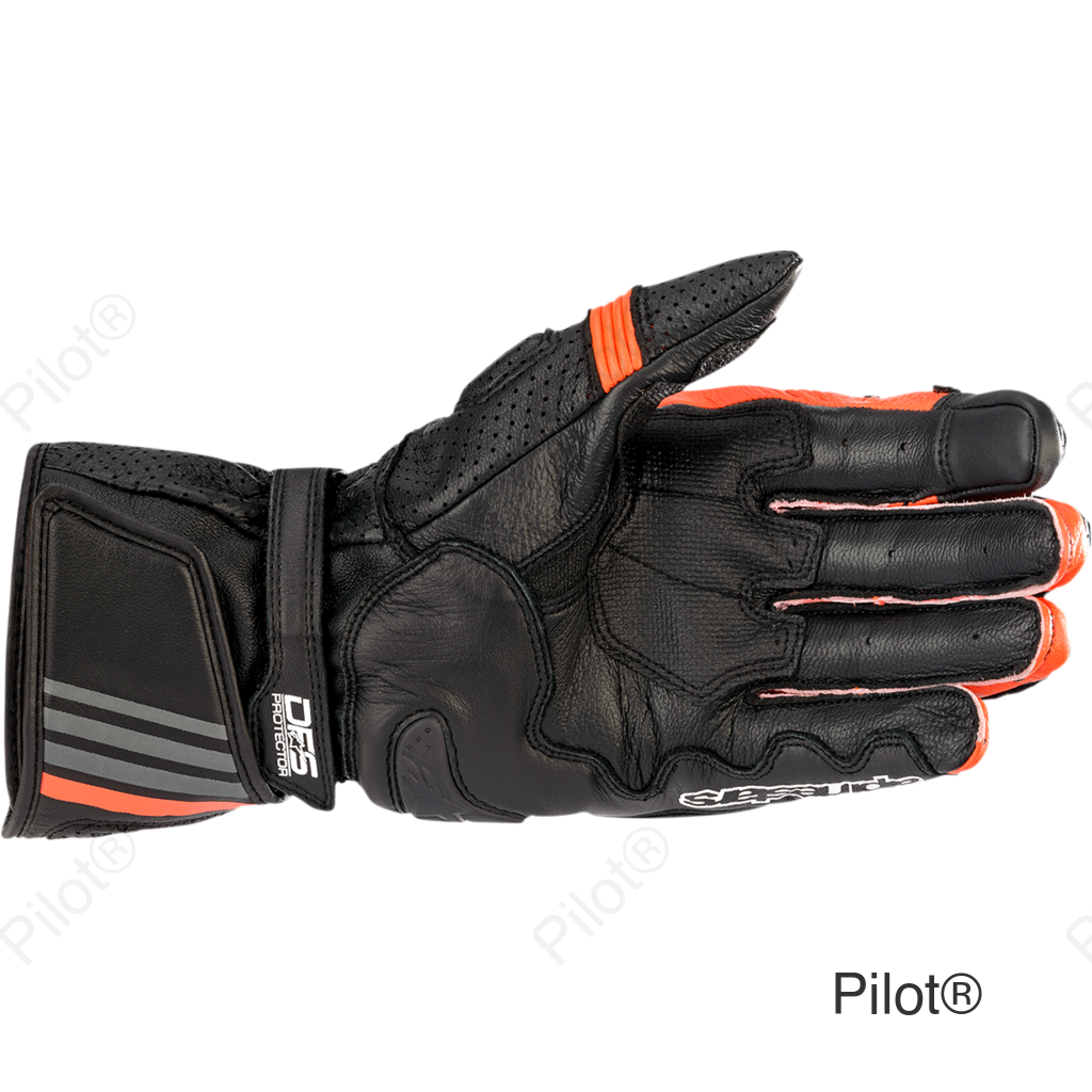 GP Plus R v2 Gloves - Black/Fluo Red - Large
