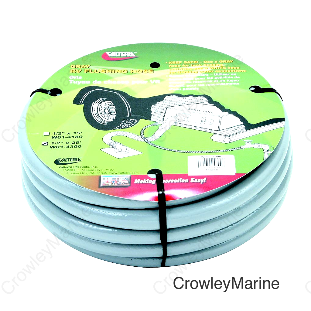 Valterra W01-4300 Gray 1/2" x 25' RV Waste Tank Flushing Hose
