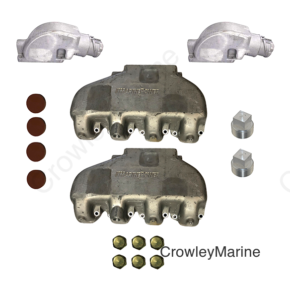 Manifold & Riser Kit, Exhaust AL  7.4/8.2 MP2K 