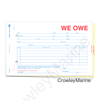 WE OWE AND DUE BILL FORM (870)