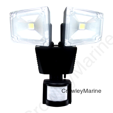 Dual COB Black Outdoor Solar Motion Activated Security Flood Light with Integrated LED (22060)