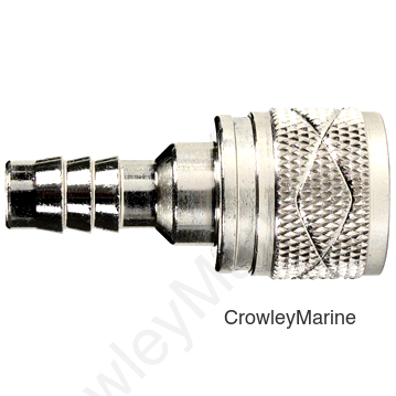 3/8" Barb Female Hose-to-Tank, (Up to 90 Hp), Chrome Plated Brass