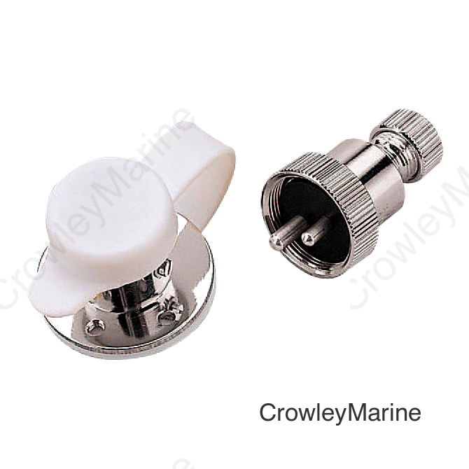 SeaDog 426262 Polarized 3 Amp 2 Pin Electrical Outlet | #6 Fastener | Cast Brass & Chrome Plated