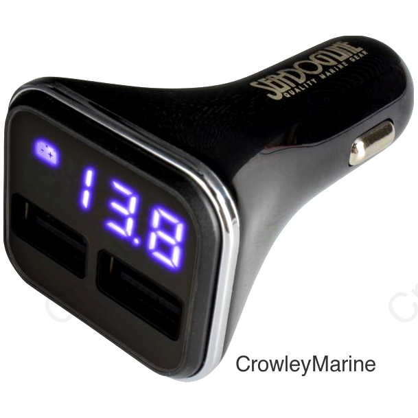 DOUBLE USB POWER PLUG W/METER
