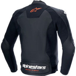 Faster v3 Airflow Leather Jacket - Black/Red Fluo - US 48 / EU 58