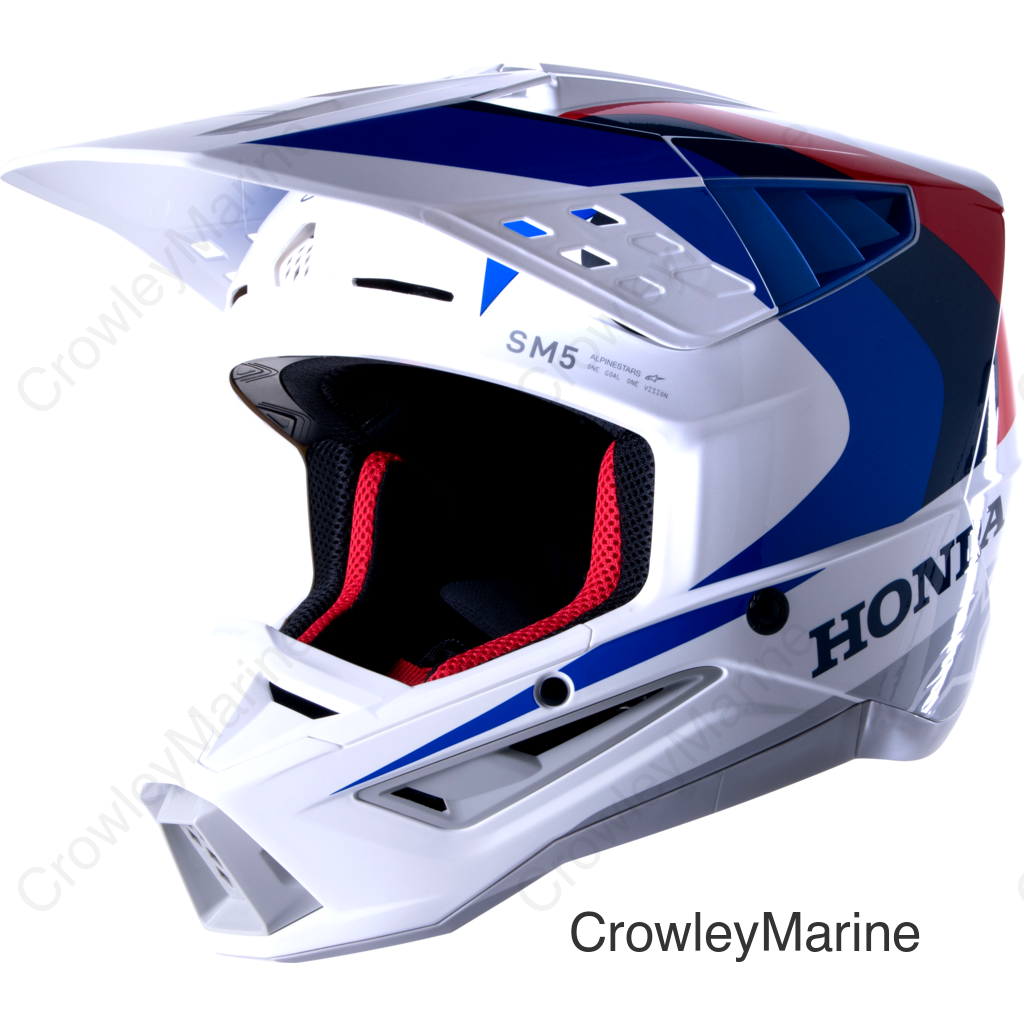 HONDA S-M5 HELMET WHITE/BLUE/RED GLOSSY MD