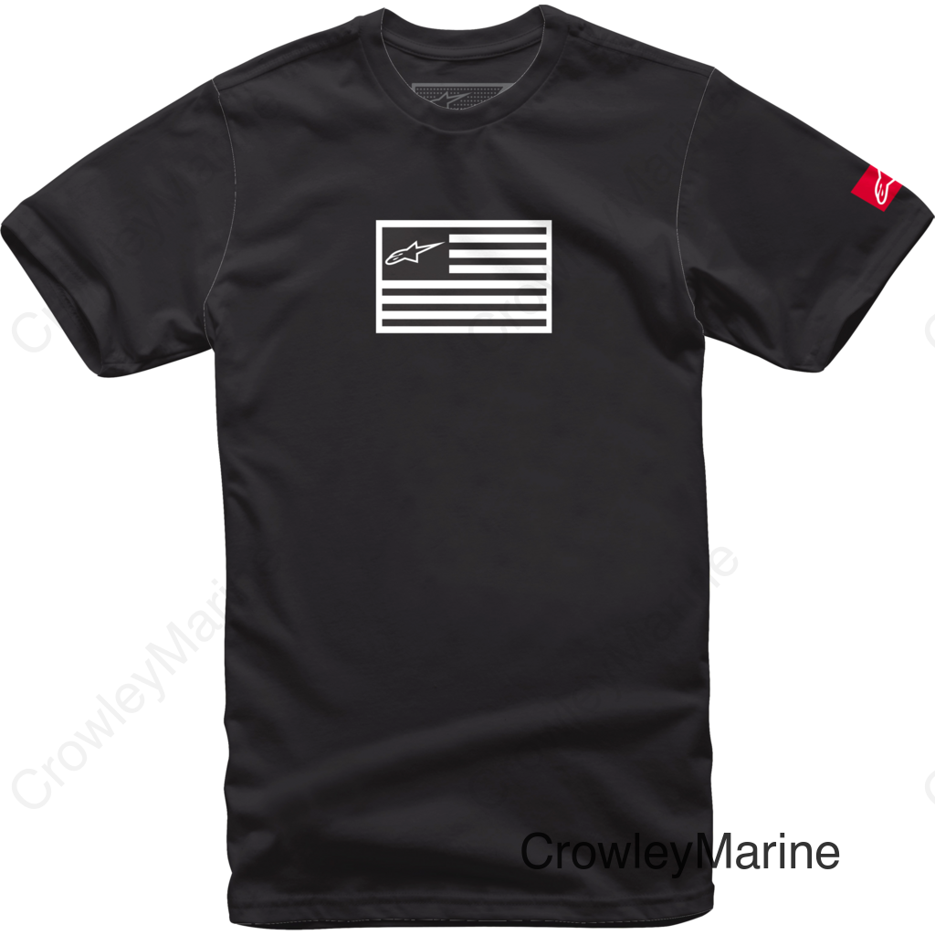 FLAGGED TEE BLACK SM