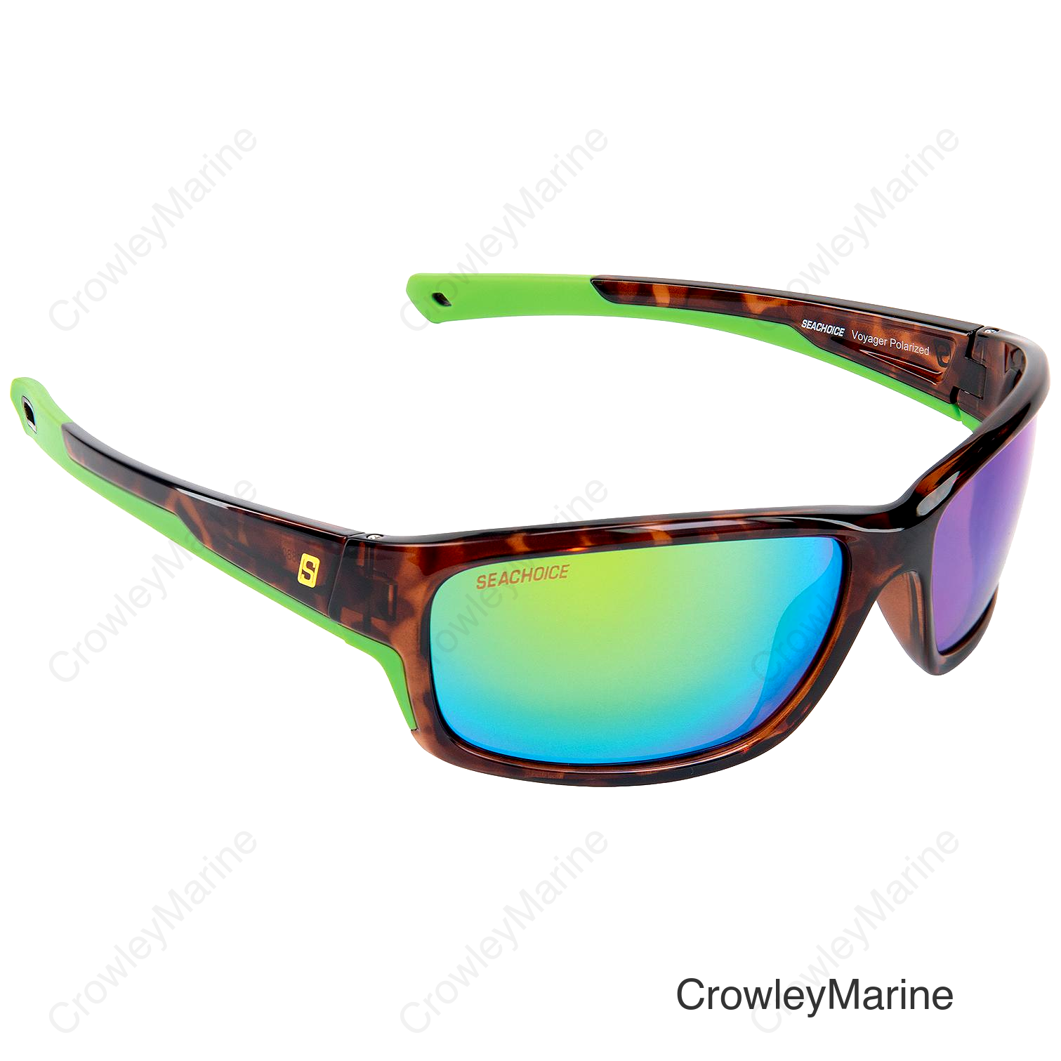 Seachoice 98804 "Voyager" Polarized Sunglasses, Frame: Shiny Tortoise, Lens: Green Mirror