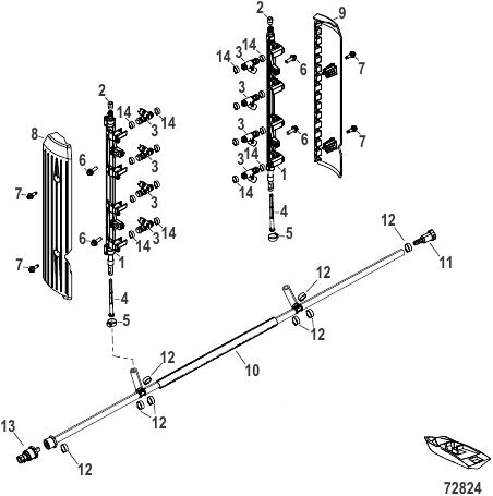 Serial Range Outboard 360R APX (4-STROKE)(4.6L)(V8) - 1E054247 & Up - Fuel System