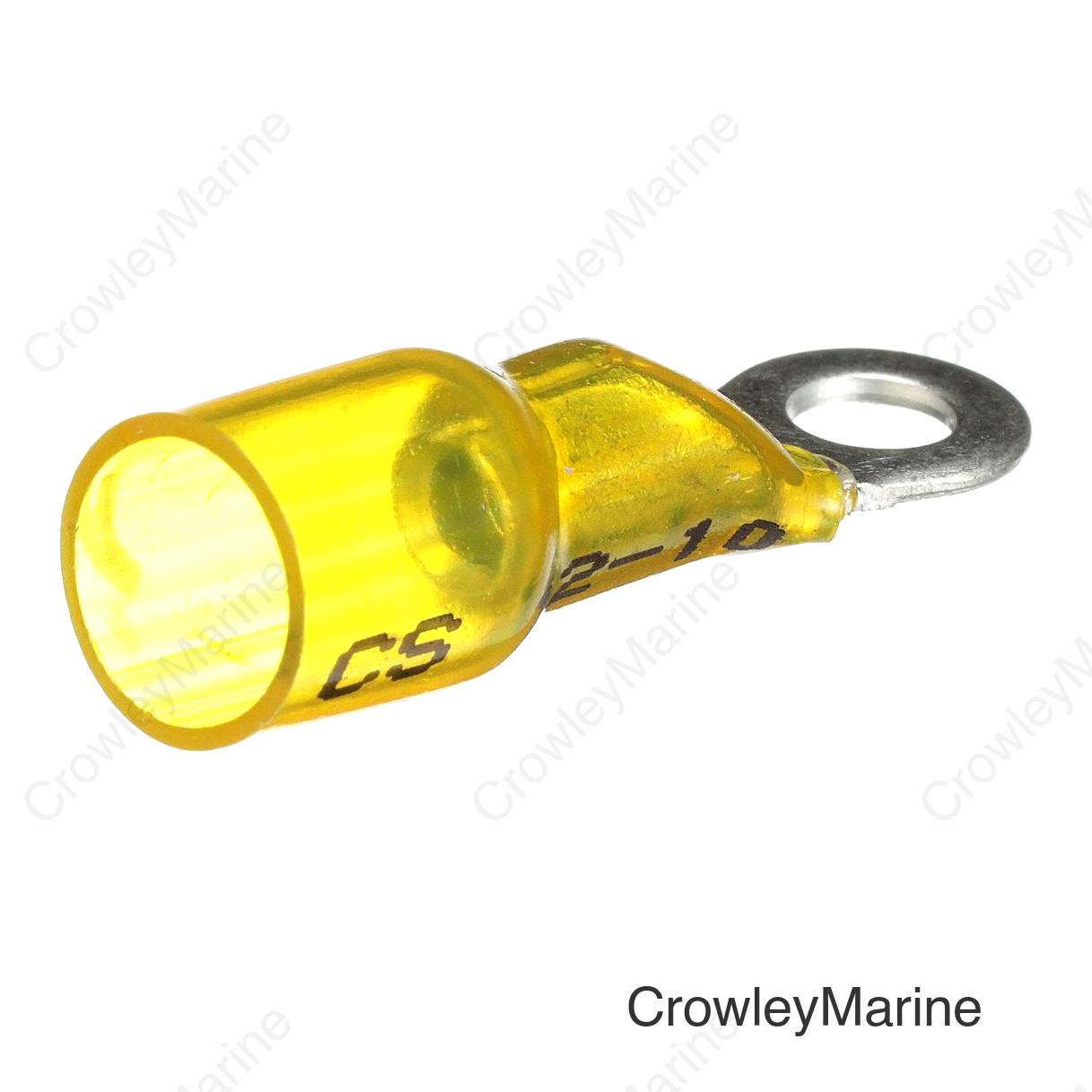 Seachoice Marine Grade Heat-Shrinkable Ring Terminal, Fits #10 Stud, 12-10 Wire Range, Yellow, Pack of 25