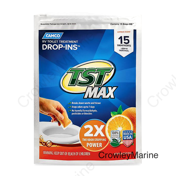 Camco TST® Max Drop-Ins, Fresh Citrus, 15/bag