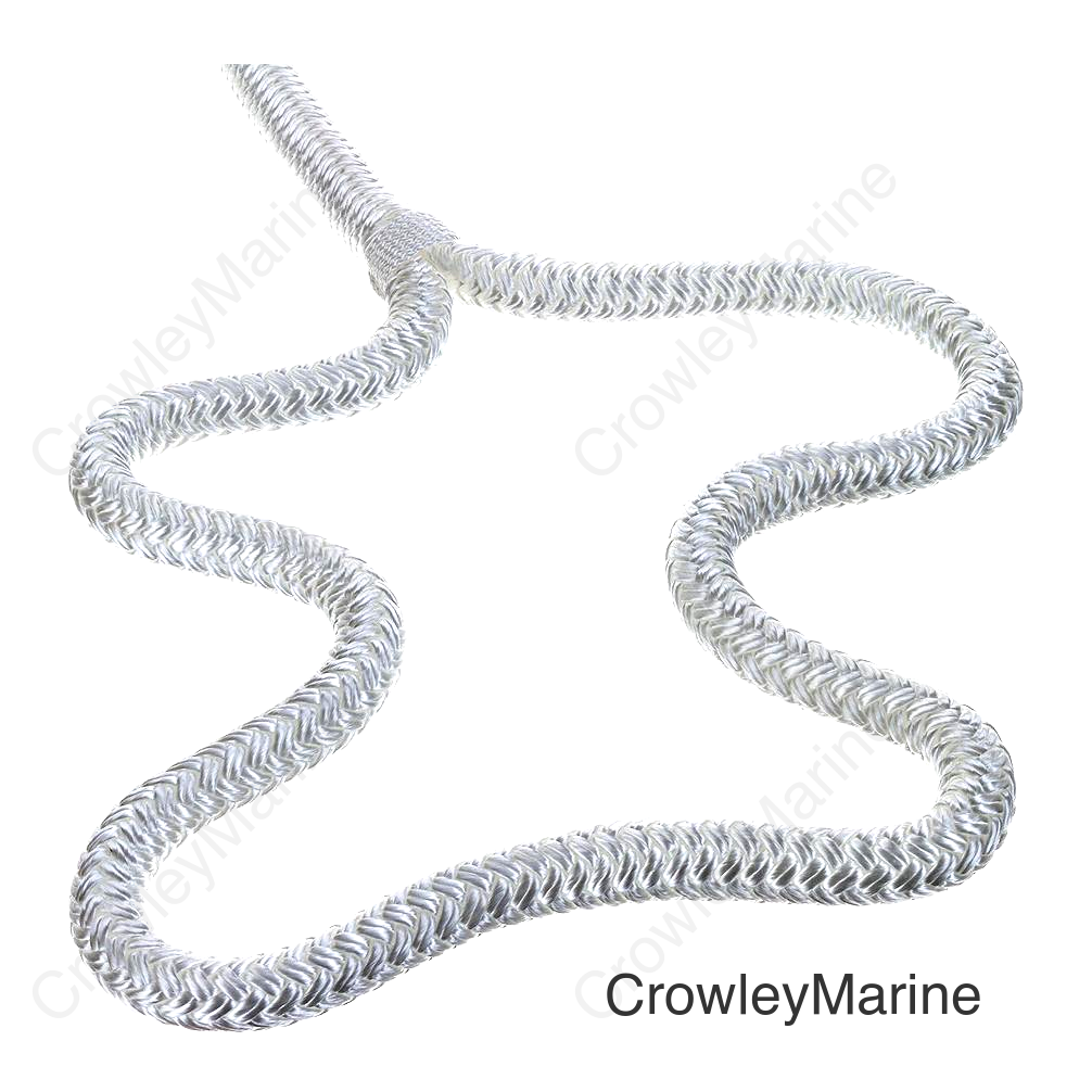 Seachoice Double-Braid Nylon Dock Line w/ Eye Splice, Pre-Shrunk, Heat Stabilized, 1/2 In. X 20 Ft., White
