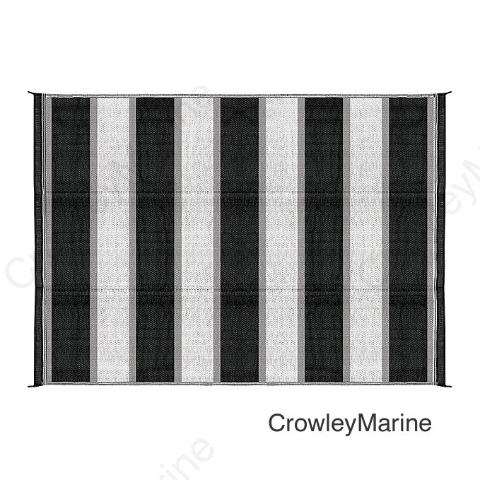 Open Air Stripe Awning Leisure Mat, 6' x 9' Charcoal