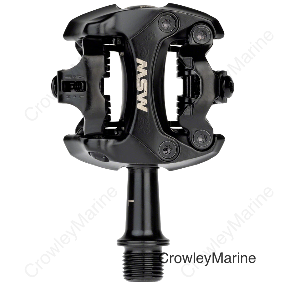 MSW Flash II Pedals - Dual Sided Clipless Aluminum 9/16 Black