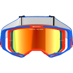 Vision 8 Goggle - Wordmark - Blue/Orange - Red Mirror thumbnail-3