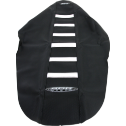 6-Ribbed Seat Cover - White Ribs/Black Top/Black Sides thumbnail-0