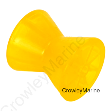 Marine Roller V-Type 4" Amber PVC, 1/2" Hole (404906)