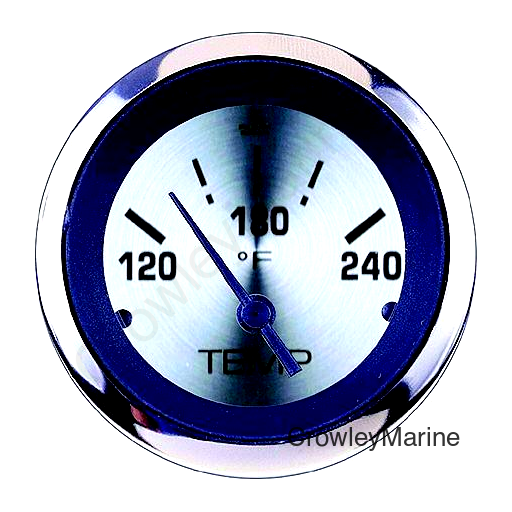 Sierra 63480P Sterling Series 2" Stainless Steel Electric 120-240 F Dial Range Water Temperature Gauge & Requires "D" Sender Code