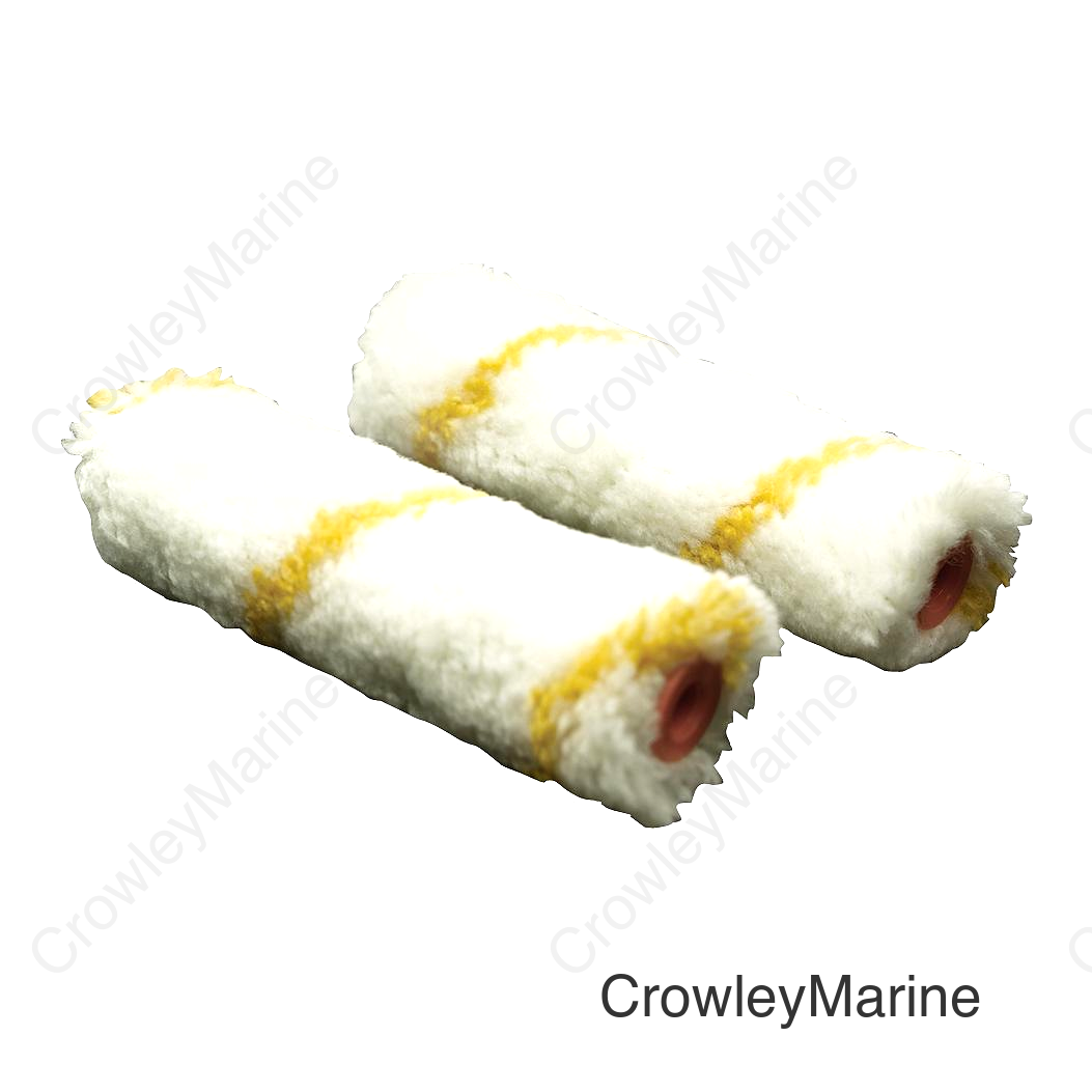 Seachoice 92926 Mini Roller Components, Acrylic, Yellow Stripe, 6", 2 Pack