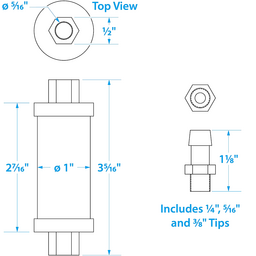 Seachoice in-Line Fuel Filter, Clear Body, Universal Fit thumbnail-0