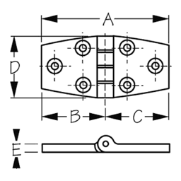 DOOR HINGE CHR ZINC 2-7/8" (2PK) thumbnail-0