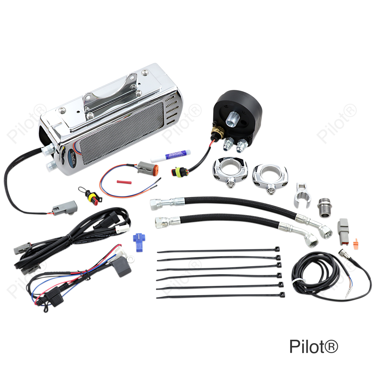 Side Mount Oil Cooler Kit - Chrome - Touring