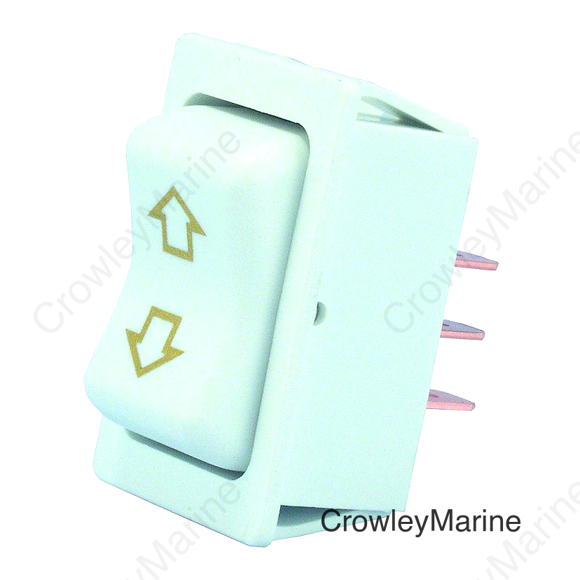 JR Products 12095 White High Current Single RV Slide Out Switch with Bezel