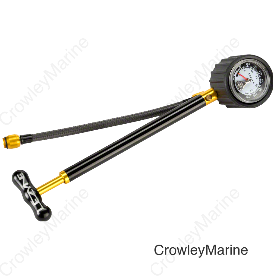 Lezyne Shock Drive Pump with Braided Hose and 400psi Gauge Black