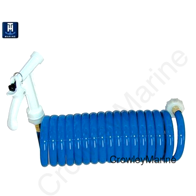 Coiled Hose Only, 15' Blue, w/Pistol Grip Nozzle