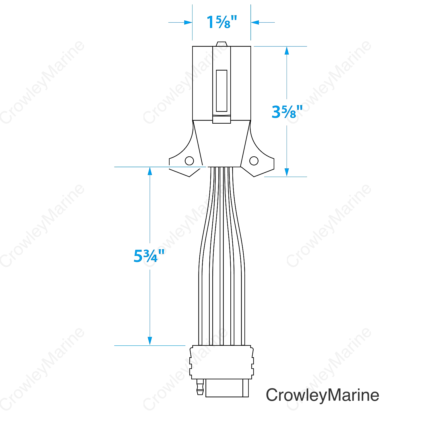 Seachoice 7-Way Round to 5-Way Flat Boat Trailer Adapter Plug, 8 in.