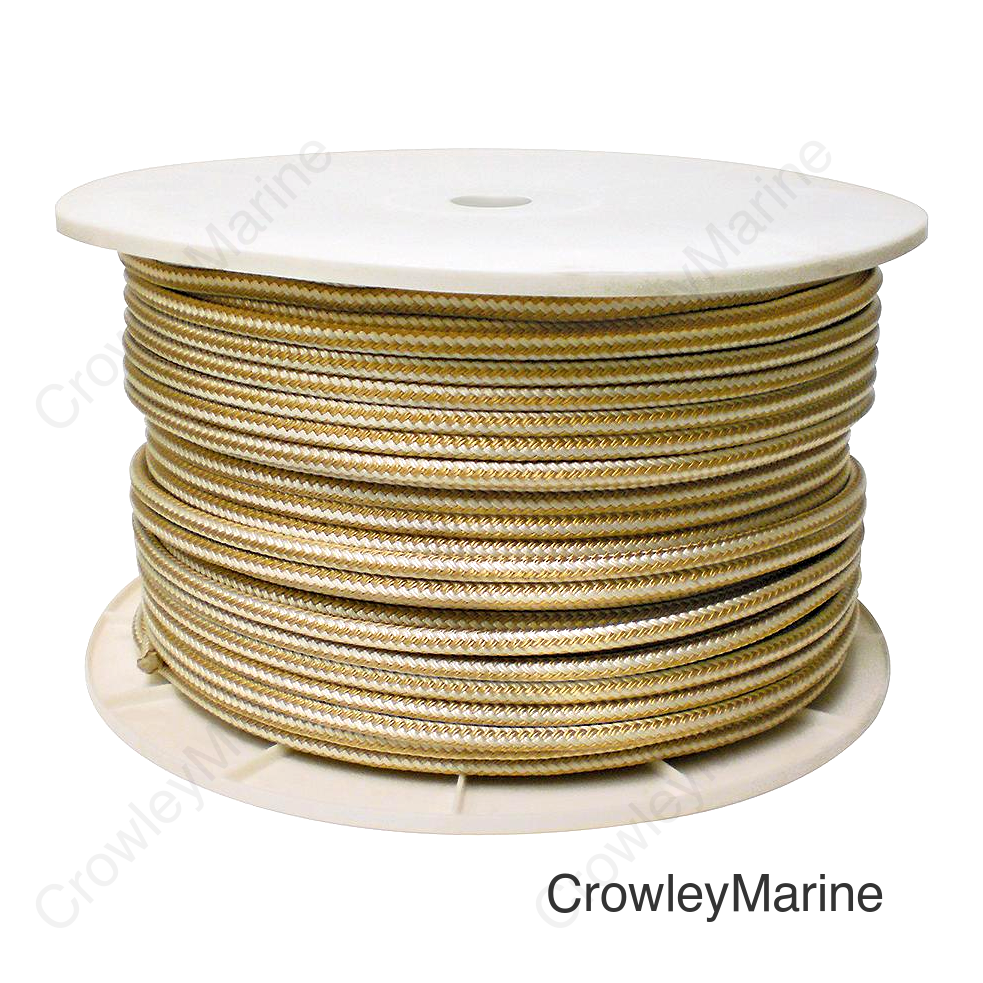 Seachoice Double Braid Nylon Rope Spool, 3/8 in. x 600 ft, Gold and White