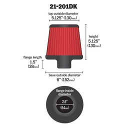 AEM 2.50 in Short Neck 5 in Element Filter thumbnail-2